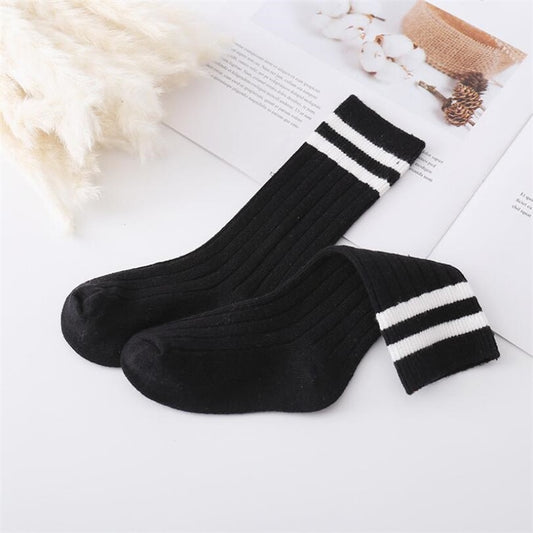 Kids Vibrant Double Stripe Colored Tube Socks